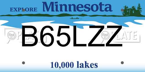 B65LZZ Minnesota License Plate