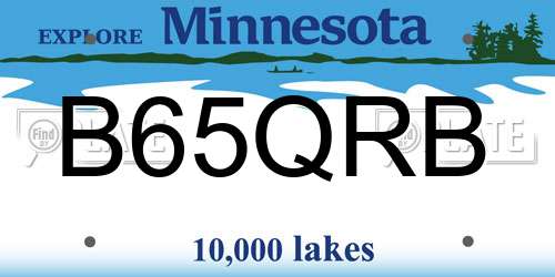 B65QRB Minnesota License Plate