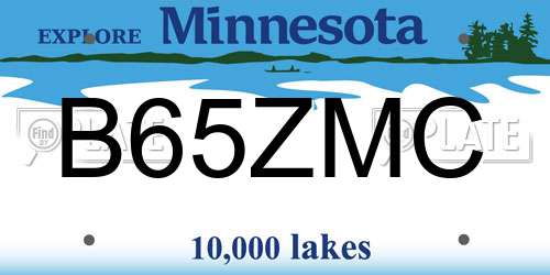B65ZMC Minnesota License Plate
