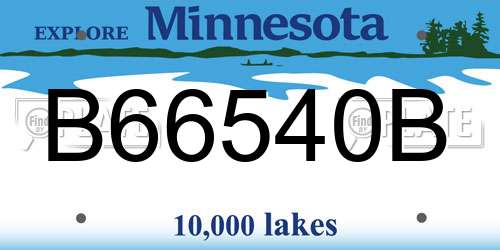 B66540B Minnesota License Plate