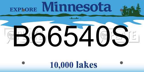 B66540S Minnesota License Plate