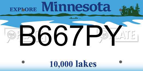 B667PY Minnesota License Plate