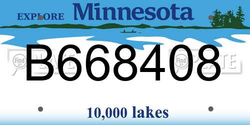 B668408 Minnesota License Plate