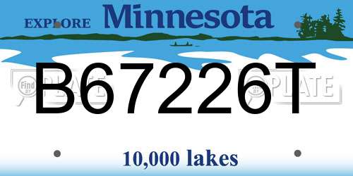 B67226T Minnesota License Plate