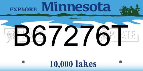 B67276T Minnesota License Plate