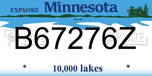 B67276Z Minnesota License Plate