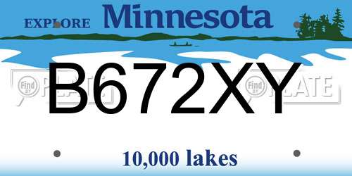 B672XY Minnesota License Plate