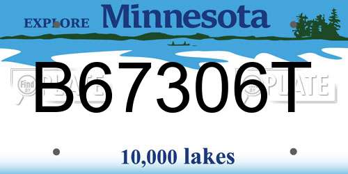 B67306T Minnesota License Plate