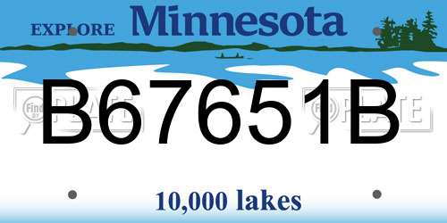 B67651B Minnesota License Plate