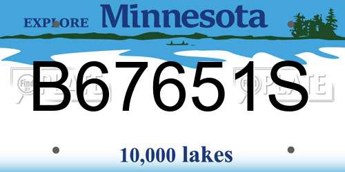 B67651S Minnesota License Plate