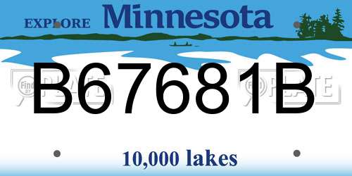 B67681B Minnesota License Plate