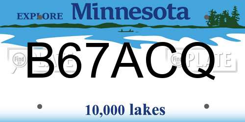 B67ACQ Minnesota License Plate