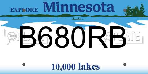 B680RB Minnesota License Plate
