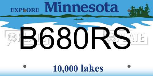 B680RS Minnesota License Plate