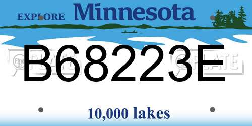 B68223E Minnesota License Plate
