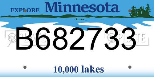 B682733 Minnesota License Plate