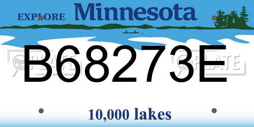 B68273E Minnesota License Plate