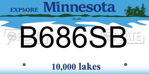 B686SB Minnesota License Plate