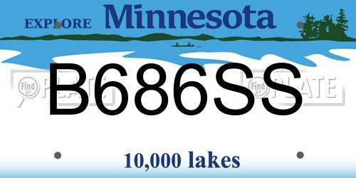 B686SS Minnesota License Plate