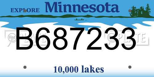 B687233 Minnesota License Plate