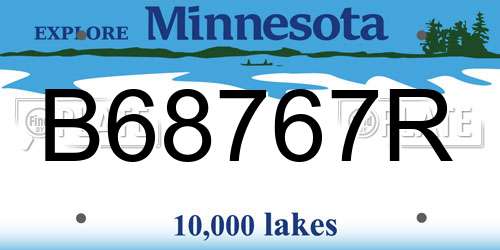 B68767R Minnesota License Plate