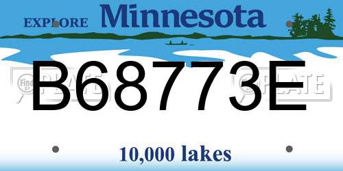 B68773E Minnesota License Plate