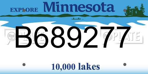 B689277 Minnesota License Plate