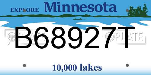 B68927T Minnesota License Plate
