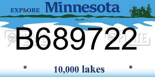 B689722 Minnesota License Plate