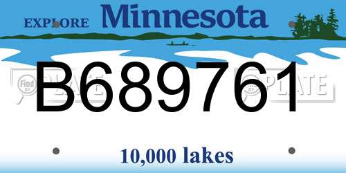 B689761 Minnesota License Plate