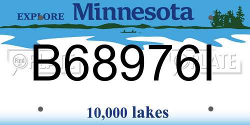 B68976I Minnesota License Plate
