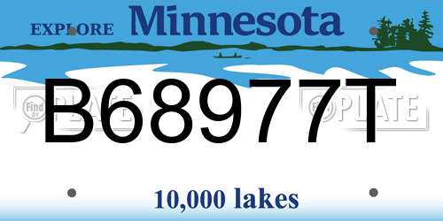 B68977T Minnesota License Plate