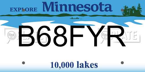 B68FYR Minnesota License Plate