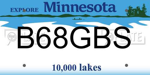 B68GBS Minnesota License Plate