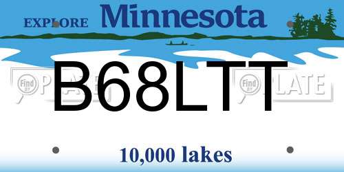 B68LTT Minnesota License Plate