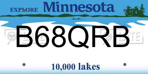 B68QRB Minnesota License Plate