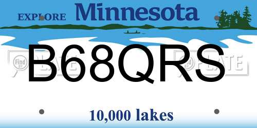 B68QRS Minnesota License Plate
