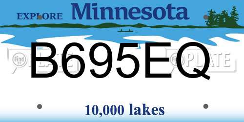 B695EQ Minnesota License Plate