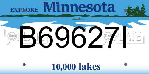 B69627I Minnesota License Plate