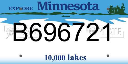 B696721 Minnesota License Plate