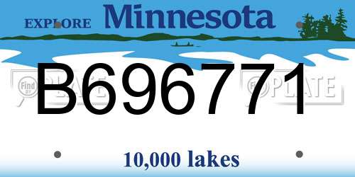 B696771 Minnesota License Plate