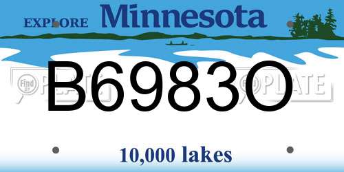 B6983O Minnesota License Plate