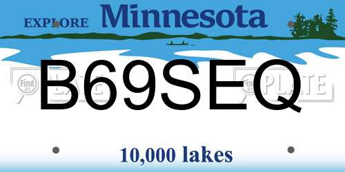 B69SEQ Minnesota License Plate