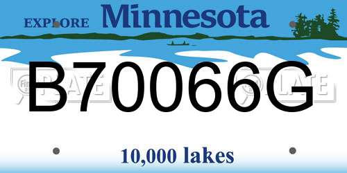 B70066G Minnesota License Plate