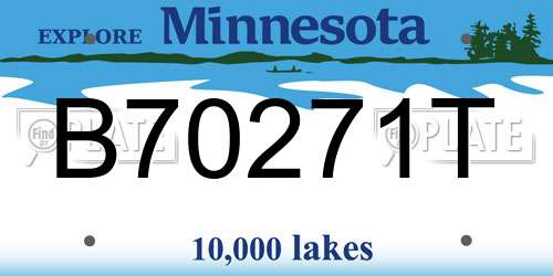 B70271T Minnesota License Plate