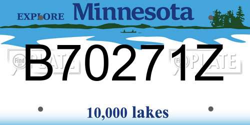 B70271Z Minnesota License Plate