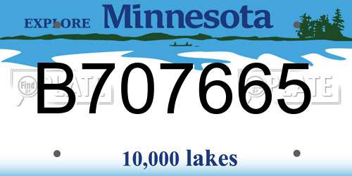 B707665 Minnesota License Plate