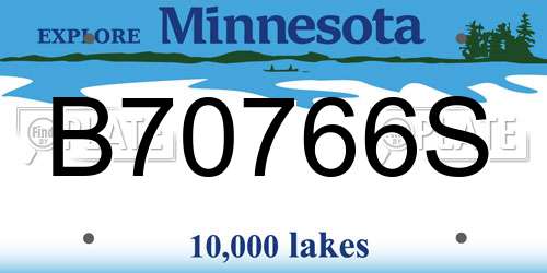 B70766S Minnesota License Plate