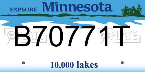 B70771T Minnesota License Plate