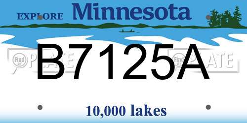 B7125A Minnesota License Plate